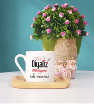 Diyaliz Teknisyeni Hediye Ahşap Altlıklı Türk Kahvesi Fincanı