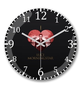 I Love Luci Morningstar Duvar Saati Bombeli Gercek Cam