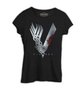 Vikings Siyah Kadın Tshirt