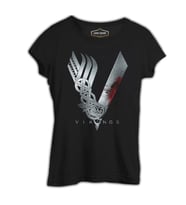 Vikings Siyah Kadın Tshirt