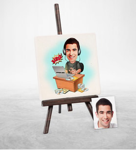 BK Gift Kişiye Özel Bay Gamer Karikatür Şovaleli Doğal Taş  1