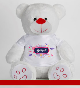 Kişiye Özel Peluş Ayıcık 50cm 86807 (Beyaz)
