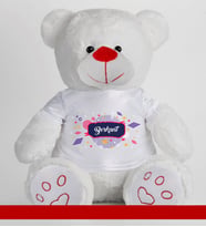 Kişiye Özel Peluş Ayıcık 50cm 86807 (Beyaz)