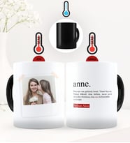 BK Gift Kişiye Özel Fotoğraflı Anne Anlamı Sihirli Kupa Bardak - 2 (Siyah)