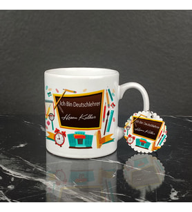 Almanca Öğretmeni Kupa Bardak ve Anahtarlık Set