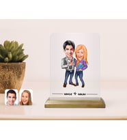 BK Gift Kişiye Özel Sevgililer Karikatürlü Çerçeve-50 (Beyaz)