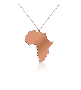 Sade Afrika Kıtası Gümüş Kolye