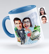 BK Gift Kişiye Özel Evleniyoruz Karikatür Kupa Bardak  1