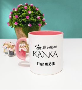 İyi ki Varsın Kanka Tasarımlı Kankaya Kupa Bardak Pembe