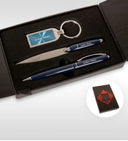 BK Gift Kişiye Özel 310 Mavi Kalem Anahtarlık Zarf Açacağı Set
