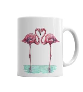 Aşk Kuşları Flamingo  Kupa Bardak Porselen