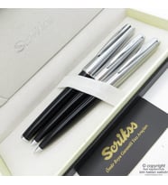 Scrikss 78 3'lü Set Siyah  Roller Kalem + Tükenmez Kalem + Versatil Kalem Seti  Scrikss Metropolis  İsme Özel Kalem  Hediye Kalem