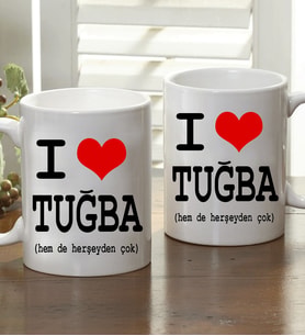 Kişiye Özel I Love Kupa Bardak