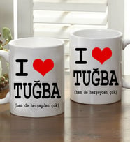 Kişiye Özel I Love Kupa Bardak