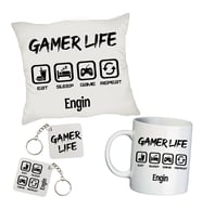 Gamer Life İsimli Kişiye Özel Oyuncu Hediye Seti