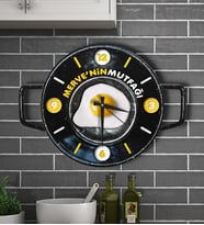 BK Gift Kişiye Özel Ahşap Mutfak Duvar Saati  3