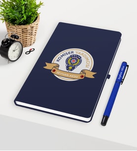 BK Gift Kişiye Özel Komiser Yardımcısı Temalı Lacivert Defter Kalem Seti - 1