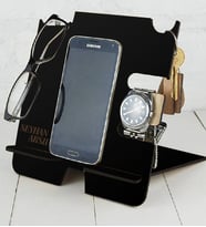 BK Gift Kişiye Özel Ahşap Telefon Şarj Standı Organizer