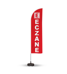 Eczane Yönlendirme Tanıtım ve Reklam Yelken  Bayragı Kırmızı1