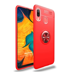 Microsonic Samsung Galaxy A10s Kılıf Kickstand Ring Holder Kırmızı