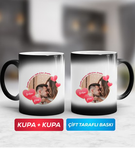 İkili Sevgiliye Sevgililer Günü Hediyesi 8 Sihirli Kupa Bardak
