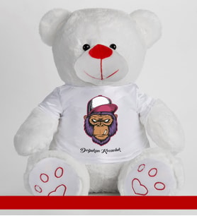 Kişiye Özel Peluş Ayıcık 50cm 86801 (Beyaz)