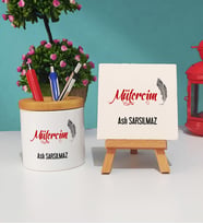 Mütercim Kalemlik ve Dekoratif Taş Baskı Seti