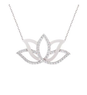 Gümüş Lotus Kolye