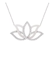 Gümüş Lotus Kolye