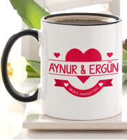 BK Gift Kişiye Özel Siyah Kupa Bardak Sevgililer Günü Temalı 30