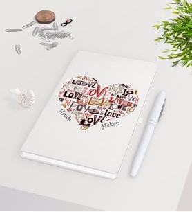 BK Gift Kişiye Özel Sevgililer Günü Beyaz Defter Kalem Seti-118
