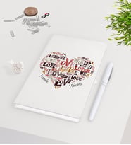 BK Gift Kişiye Özel Sevgililer Günü Beyaz Defter Kalem Seti-118