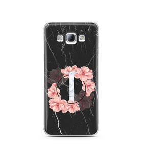Mermer Çiçekli Harf Tasarım Süper Şeffaf Silikon Telefon Kılıfı Samsung A8 (2015