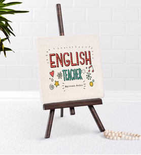BK Gift Kişiye Özel İngilizce Öğretmeni Şovaleli Doğal Taş-5 (Beyaz)