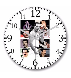 Freddie   Mercury    Duvar Saati Bombeli Gercek Cam