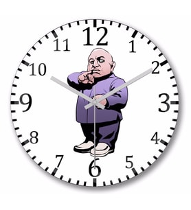 Austin Powers Mini Me Duvar Saati Bombeli Gercek Cam