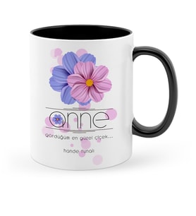 BK Gift Kişiye Özel Anne Anlamı Siyah Kupa Bardak  10