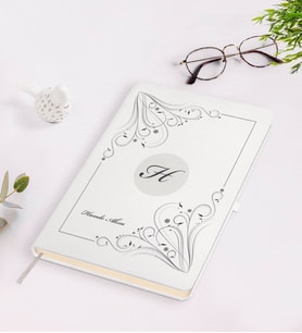 BK Gift Kişiye Özel Baş Harf İsim Tasarımlı Beyaz Defter-1