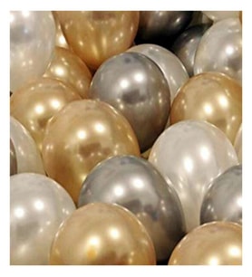 30 Adet Gold Gümüş Gri Beyaz Balon ( Balonlar Sönüktür)