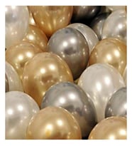 30 Adet Gold Gümüş Gri Beyaz Balon ( Balonlar Sönüktür)