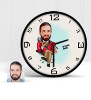 BK Gift Kişiye Özel Patron Karikatür Ahşap Duvar Saati  2