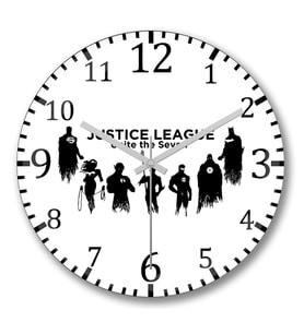 Superman Justice League Duvar Saati Bombeli Gercek Cam