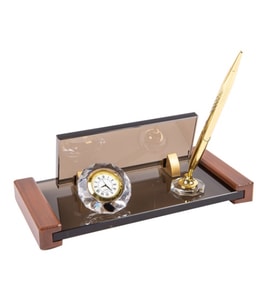 LOGOLU - BRONZ KRİSTAL CAM DOĞAL DEKORATİF KRİSTAL MASA İSİMLİĞİ OFİS İÇİN HEDİYE ÖZEL HEDİYE OFİS MASA İSİMLİĞİ (Siyah-Gri)