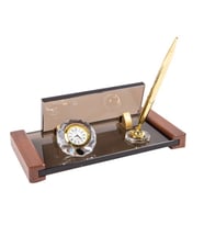 LOGOLU - BRONZ KRİSTAL CAM DOĞAL DEKORATİF KRİSTAL MASA İSİMLİĞİ OFİS İÇİN HEDİYE ÖZEL HEDİYE OFİS MASA İSİMLİĞİ (Siyah-Gri)
