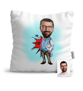 BK Gift Kişiye Özel Bay Başhekim Karikatür  Yastık  1
