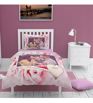 MonoHome Kişiye Özel Nevresim Takımı Tek Kişilik 3D Pamuk Saten Pink Rose