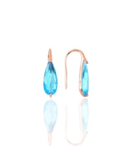 Söğütlü Silver Gümüş rose akuamarin taşlı damla modeli küpe