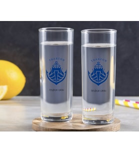 BK Gift Kişiye Özel Renkli Baskılı Trabzon Tasarımlı Turistik İkili Vodka Bardağı-1 (Beyaz)
