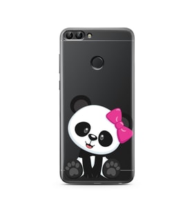 Panda Tasarımlı Süper Şeffaf Silikon Telefon Kılıfı Huawei P Smart 