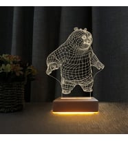 Panda 3d Gece Lambası Çocuk Odası Gece Lambası (Sarı)